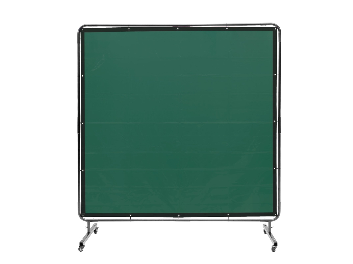 Tela de Soldagem VEVOR com Moldura Tela de Cortina de Soldagem de 6 X 6 Pés em 4 Rodas Verde