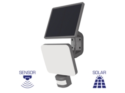 Projetor LED de 15W com painel solar remoto e sensor