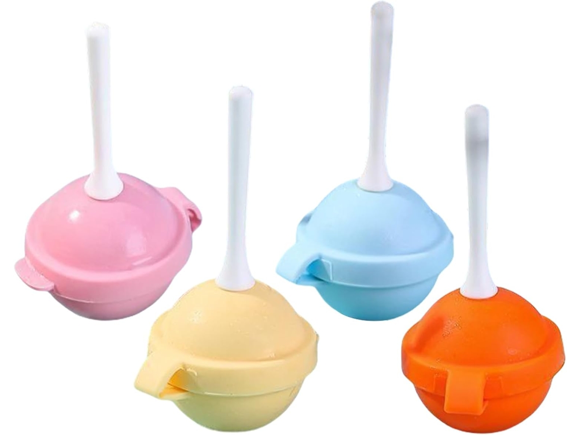 Conjunto De 4 Formas De Silicone Reutilizáveis E Antiaderentes Pirulitos
