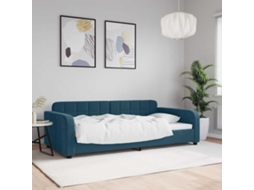 Vidaxl Sofá-cama 100x200 Cm Veludo Azul