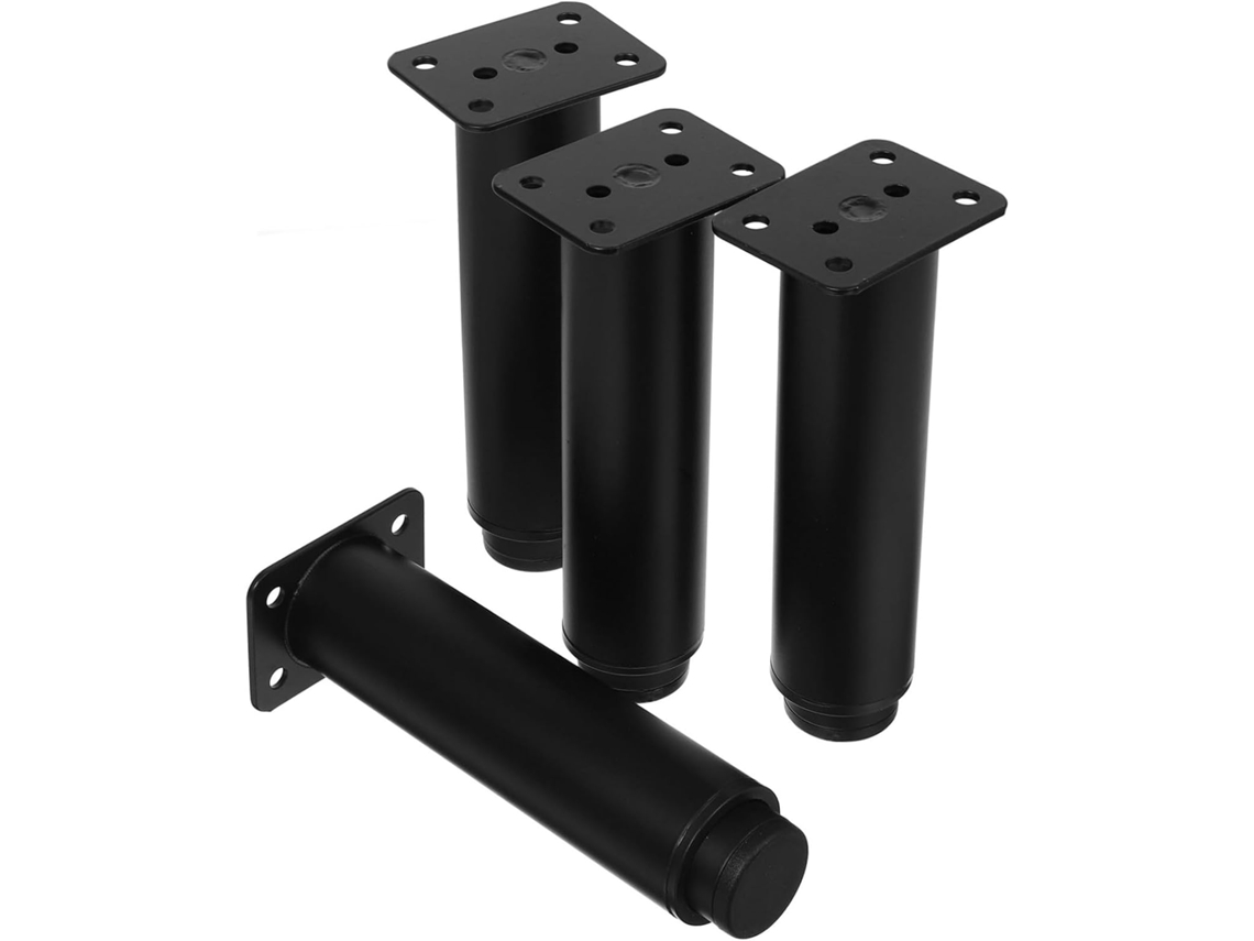Conjunto De 4 Pés Metálicos Ajustáveis Para Móveis, Suporte Robusto E Estável Para Sofás, Camas, Mesas De Centro E