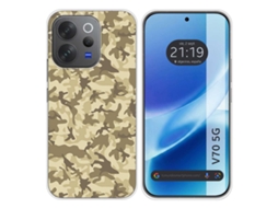 Capa Tumundosmartphone De Silicone Para Vivo V70 5g Com Estampa Camuflada Na Cor Areia