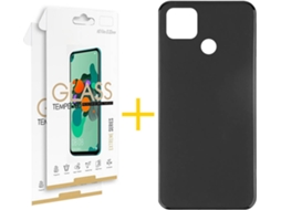 Kit Capa e 2 Películas Xiaomi Redmi 9C SKYHE Liso (Preto)