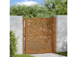 Vidaxl Portão De Jardim 100x100 Cm Em Aço Resistente Às Intempéries Com Design De Chama