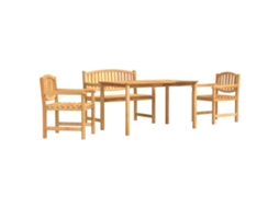 Maison Exclusive - 4 Pcs Conjunto De Jantar P/ Jardim Madeira De Teca Maciça