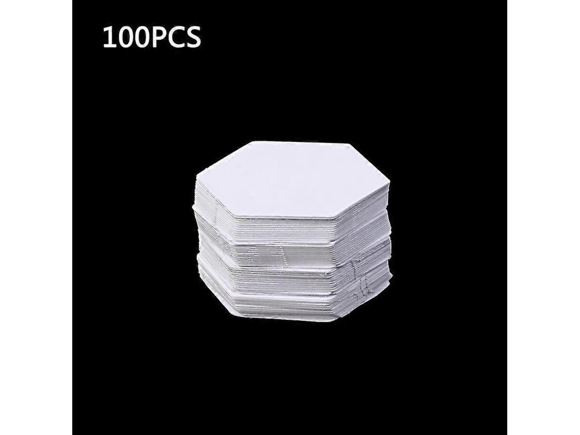 2026 plantillas de Hexágono 100 Piezas para Patchwork Y Costura, 6 Tamaños , Material Papel Blanco (8 26mm)