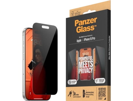 Película para iPhone 15 Pro PANZERGLASS Privacidade P2810