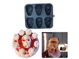 Forma De Silicone Grande Em Formato De Caveira Para Bolo De Halloween, Livre De Bpa Pode Ser Usada Para Fazer Bolos, Cubos De Gelo