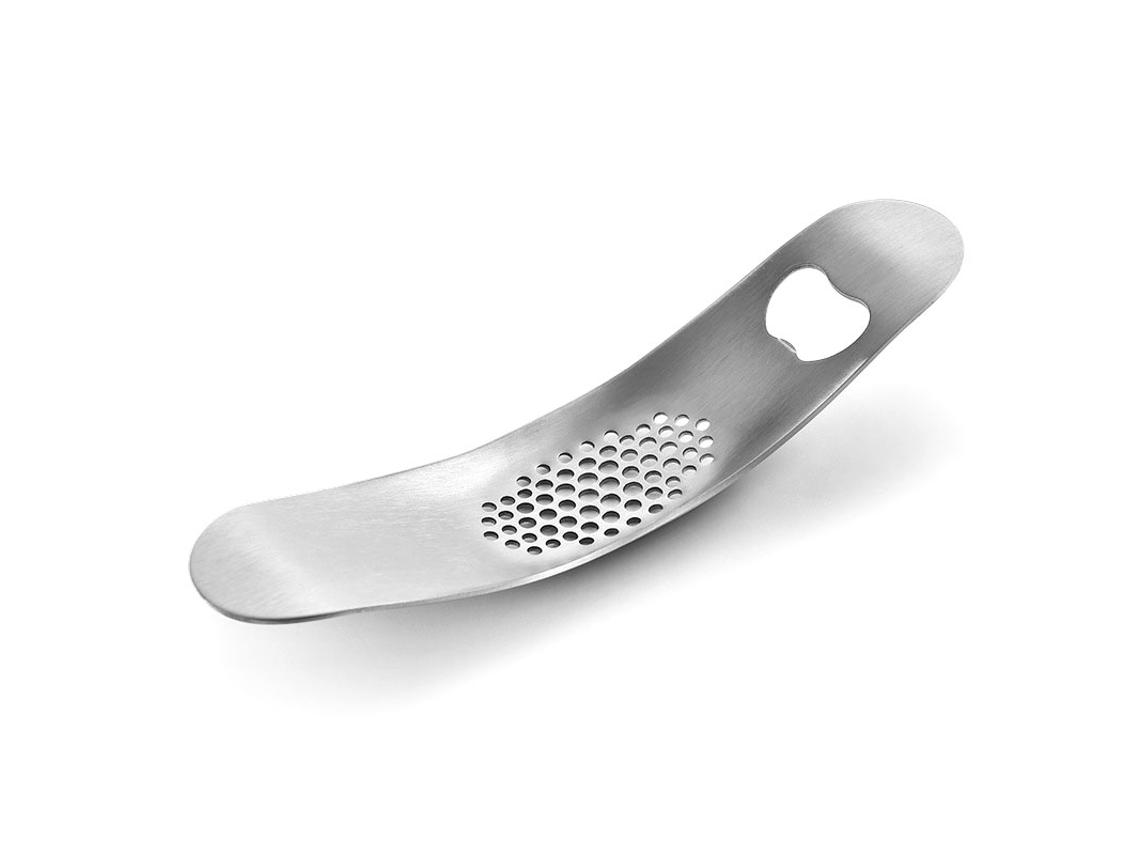Prensa De Alho Inox Manual Com Abertador De Garrafas 2 Em 1