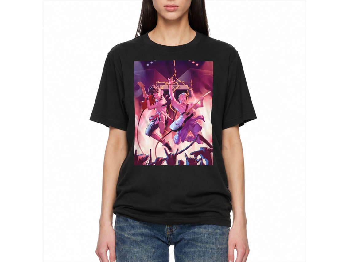 Rockinstone Bill And Ted Phone Rock Black Adult T-shirt Size:xxl