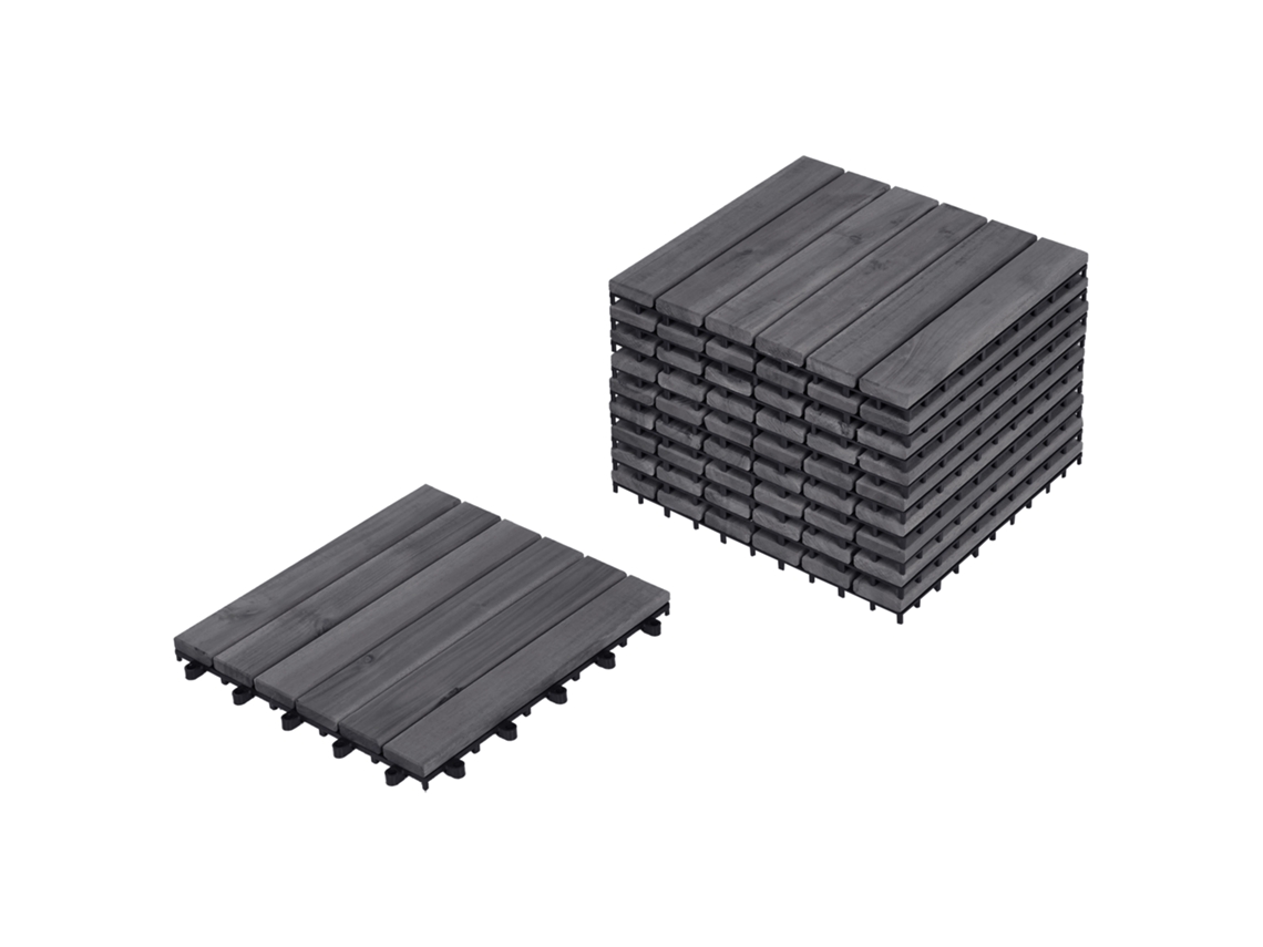 Baldosas De Madera Para Exteriores Beliani Accettura De Madera De Acacia Certificada Gris 30x30
