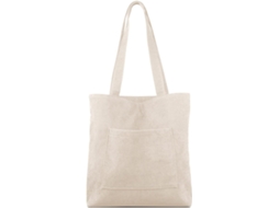 Bolsa de Veludo Cotelê AQUAFORGE, Zíper, Ombro, Grande Capacidade, Bolso Interno