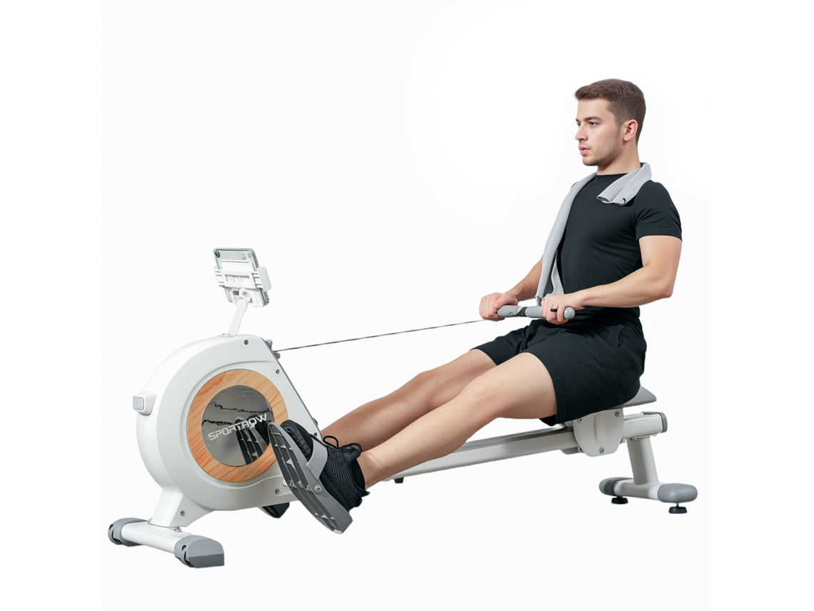 Remo Magnético De 16 Níveis Com Tela Lcd, Suporte Para Celular E Armazenamento Vertical, Ideal Para Exercícios Em Casa.