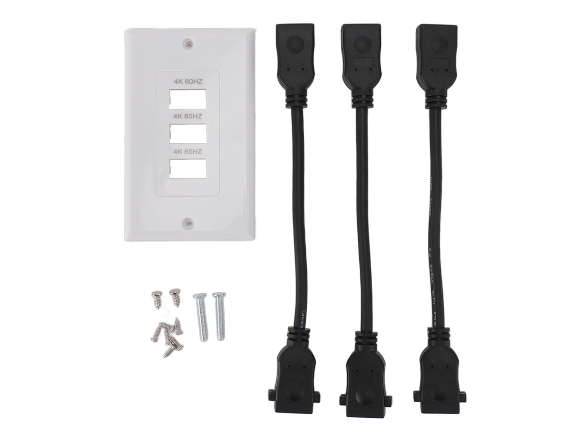 Tomada de Parede Hdmi 4k 60hz EOOCOO (3 portas, sem solda)