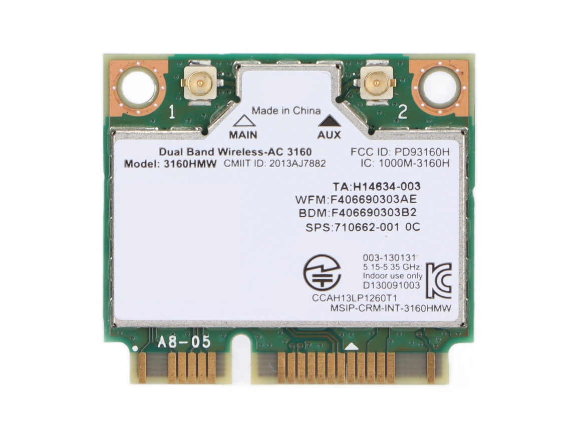 Placa De Rede Sem Fio (conexão De Duas Bandas, Integrada Para Notebooks)