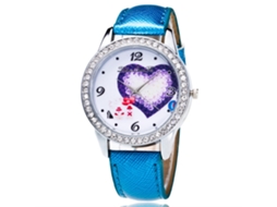 Relógio de Pulso Analógico de Quartzo com Display Redondo Estilo Moderno e Elegante (azul)