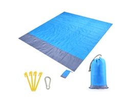 Manta Impermeável para Praia e Camping Portátil com Colchão de Terra