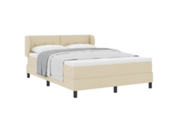 Conjunto 1 Cama Box Vidaxl Creme Tecido (140 X 190 Cm)