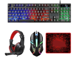 Conjunto De Teclado E Mouse Com Fio E Design Retroiluminado Em 3 Cores - Modelo Compacto