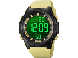 Lurelia Relógio Digital Desportivo, Visor Digital, Led, Cronómetro, Alarme, Data/calendário, Luminoso, Resistente À Água 50m, Dourado