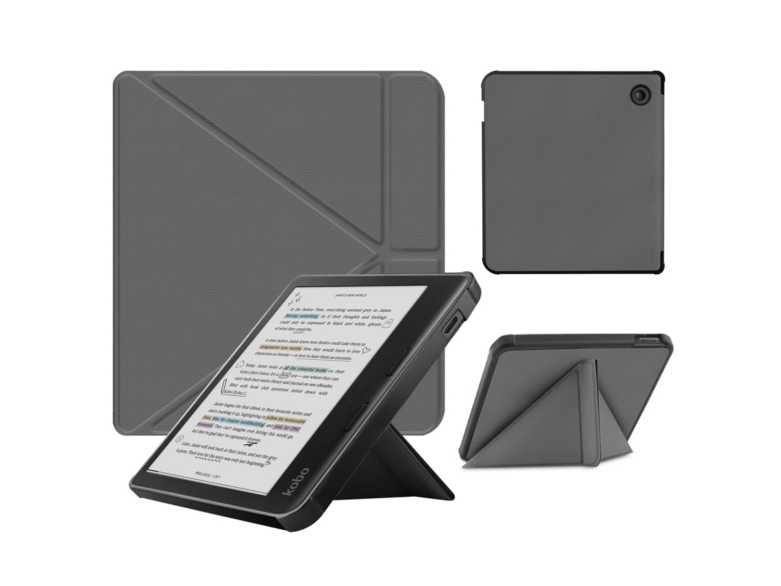 Elysve Capa Protetora Para Kobo Libra 2, Compatível Com Hibernação Automática Cinza