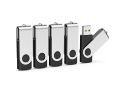 2026 5 Pendrives Usb 2.0 32gb com Capa Giratória Pen Drive Memória (preto)