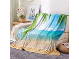 Manta de Flanela Fansu Estampa 3d Praia Colcha Microfibra Macia e Fofa para o Inverno Ideal Sofá Adequada Adul