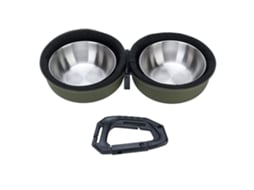Bowl dobrável para cães em inox com saco e prendedor