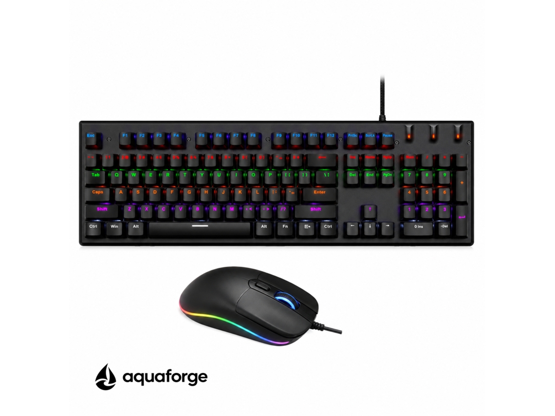 Teclado Mecânico Usb Com Fio Rgb Switch Azul
