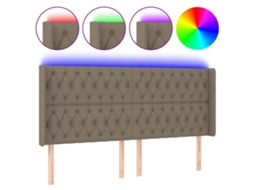 Led Headboard, Led Headboards Vidaxl Cinzento-acastanhado Tecido (183 X 16 X 118/128 Cm)