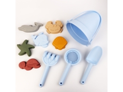 Yuysan Conjunto De Brinquedos De Praia Em Silicone, 10 Peças Azul