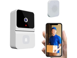 Campainha de Vídeo Inteligente HALINUIA Sem Fios com Visão Noturna 480p, Áudio Bidirecional e Armazenamento na Nuvem, Bateria, Branco