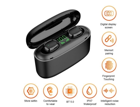 G5S Fone de Ouvido Bt5.0 Verdadeiro Fone de Ouvido Estéreo Sem Fio Ipx7 À Prova D'Água 9D Qualidade de Som Fone de Ouvido Esportivo DODOCOOL