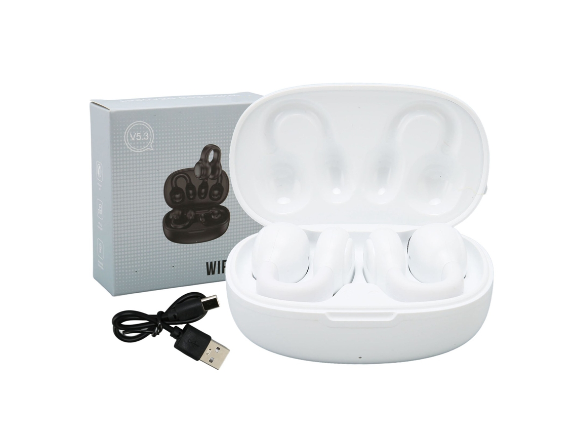 Auriculares Inalámbricos Bluetooth 5.3 Con Cancelación de Ruido Y Gancho para La Oreja, Ideales para Deportes Blanco