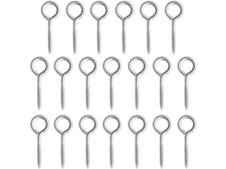 Kit De 20 Ganchos Em Forma De Olho, Ganchos De Metal Em Aço Inoxidável Para Copos, 20 Parafusos Fechados