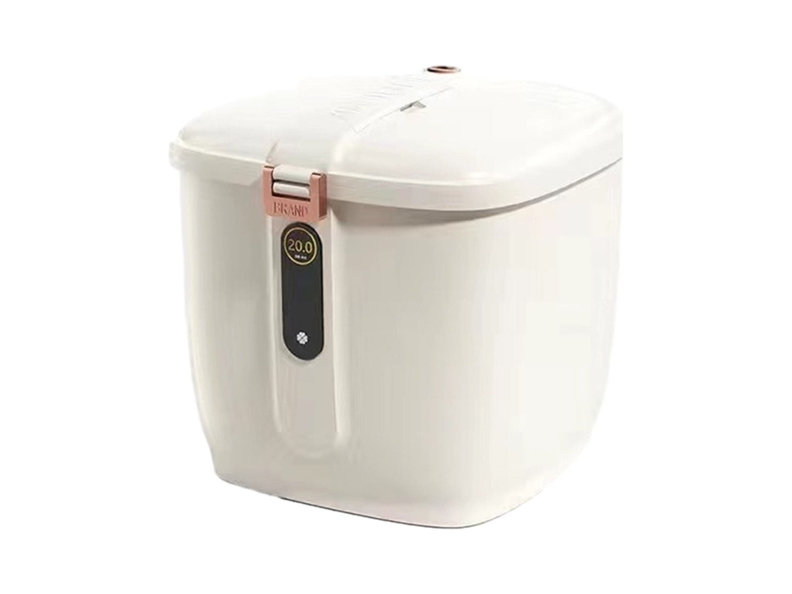 Dispensador De Arroz Hermético Com Tampa - Balde De Grande Capacidade Para Cereais, Farinha E Comida De Pets