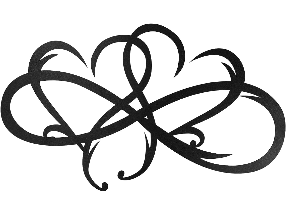 Placa De Parede Em Formato De Coração Infinito Em Aço Inoxidável, Decoração Artística Durável E Resistente Ao Desbotamento Para Casa, Casamento E Escr