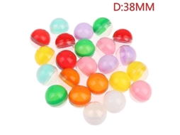 Cápsulas plásticas vazias para máquinas de brinquedos, 100 unidades, redondas, média, transparente e colorida