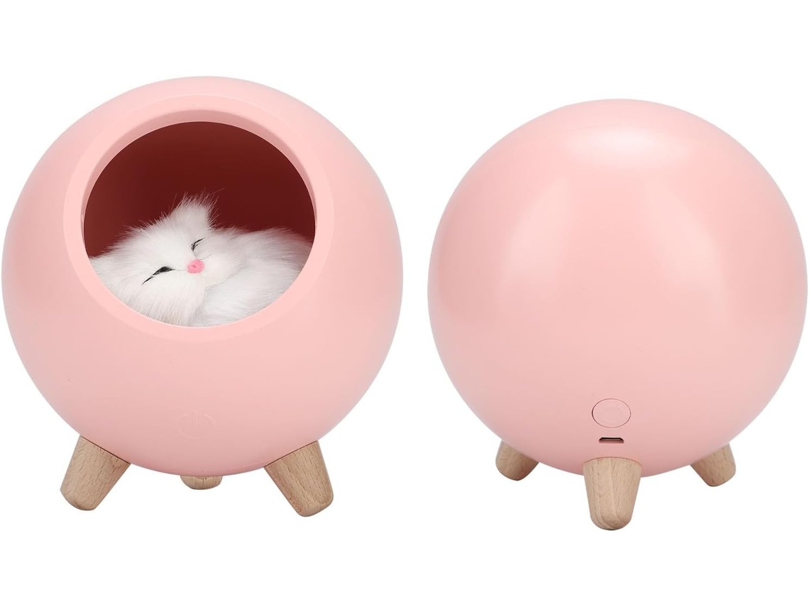Luminária Noturna Casinha De Gatinho Carregamento Usb Sem Ajuste