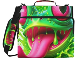 Pasta Organizadora Com Estampa De Sapo Fofo Desenho Animado, Fichário De 3-argolas Com Compartimento Laptop, Bolsa