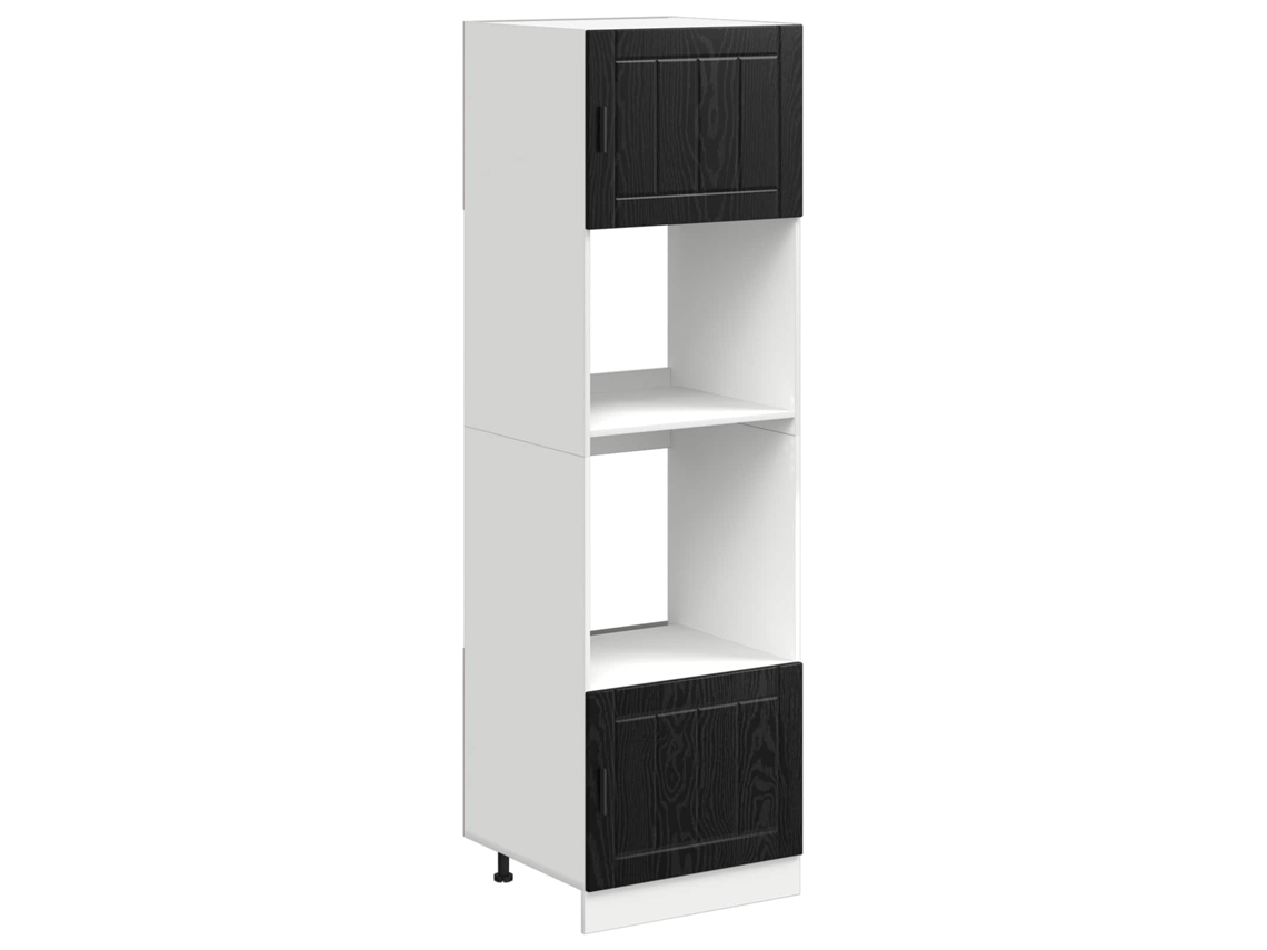 Vidaxl Armário De Forno Porto Carvalho Preto 60 X 57 X 207 Cm