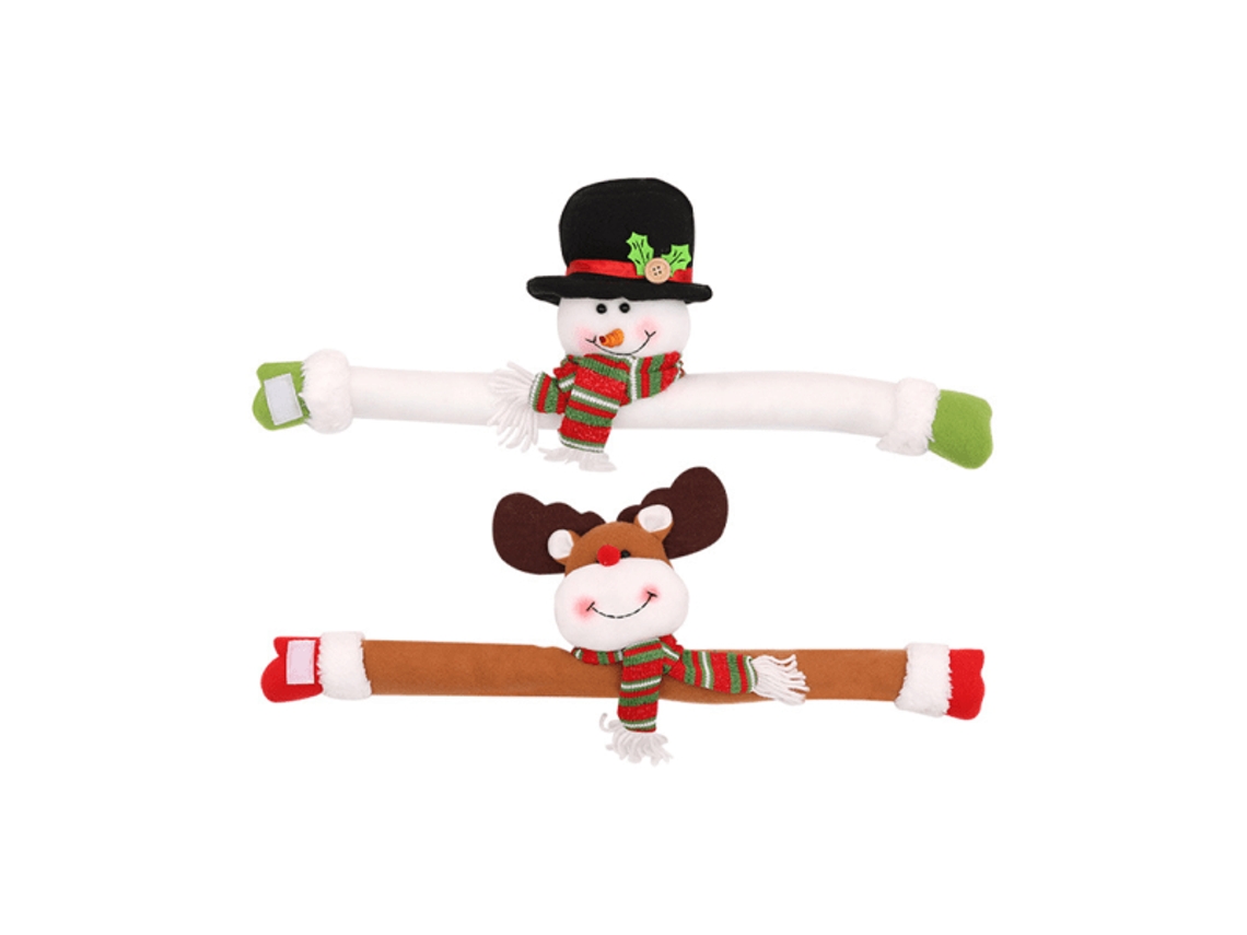 Conjunto De 2 Fivelas De Cortina Natalinas Papai Noel, Boneco De Neve E Alce. Aquaforge
