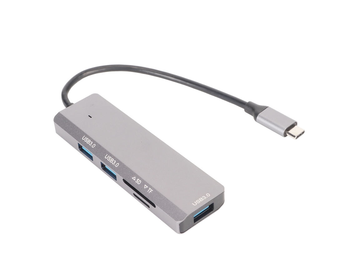 2026zentro-hub Usb3.0 Com 3 Portas E Leitor De Cartões, Hub Usb-c Plug And Play, Velocidade De Transmissão 5gbps Notebook Para Laptop