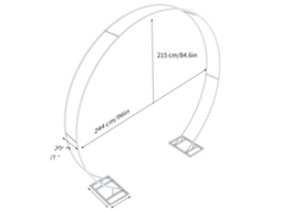 Arco De Casamento Metálico, Design Robusto, Múltiplas Opções De Tamanho,trilhos Duplos 2.4m,l Oem
