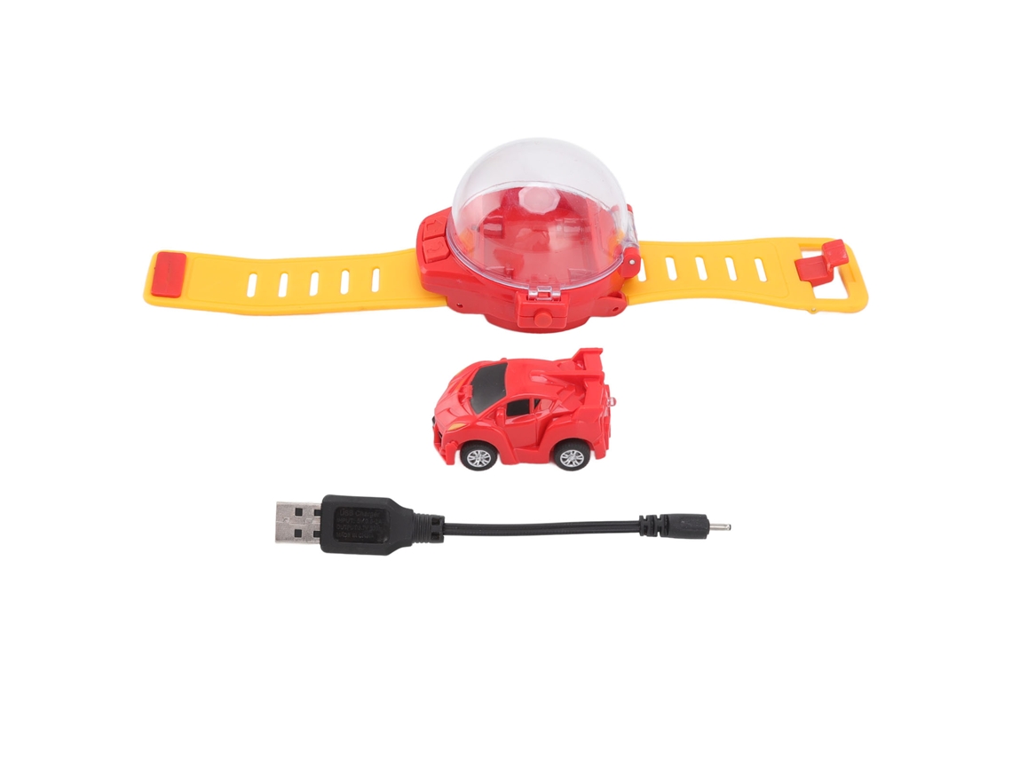Mali carro de Controle Remoto Mini com Relógio Carregamento Usb Brinquedo Infantil Vermelho
