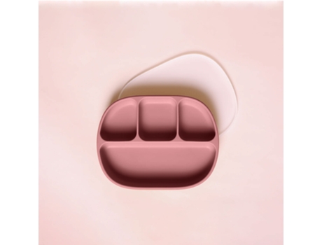 Prato De Silicone Com Divisórias E Base Aderente Rosa Inaie Pcd Ros