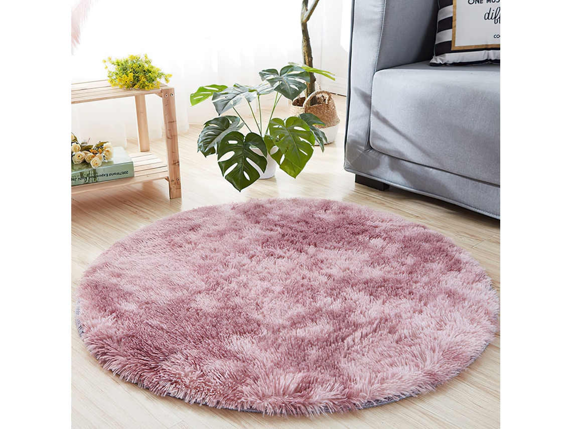 Tapete Ehstmind Shaggy Redondo Moderno Quarto Fofo Multicor (100x50x50cm)