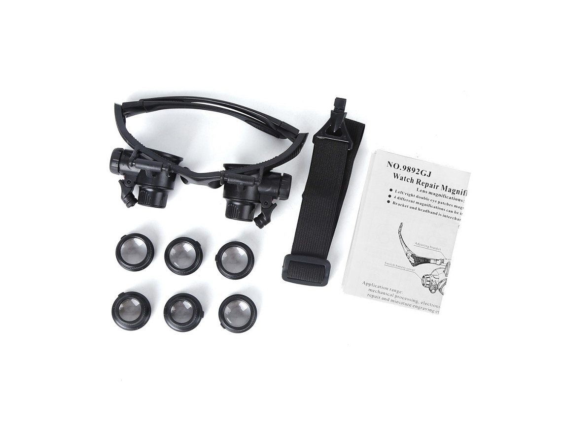 Lupa Com Luz Led Para Reparos, Ferramenta De Óculos Com 10/15/20/25x Aumento, Ajustável E Fácil De Usar