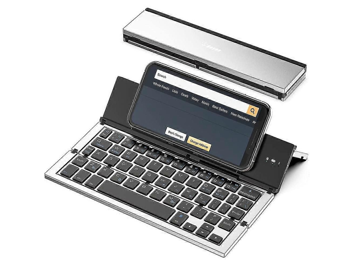 Teclado Bluetooth Dobrável 2025, com estrutura em alumínio, tamanho de bolso TAISHENGDA