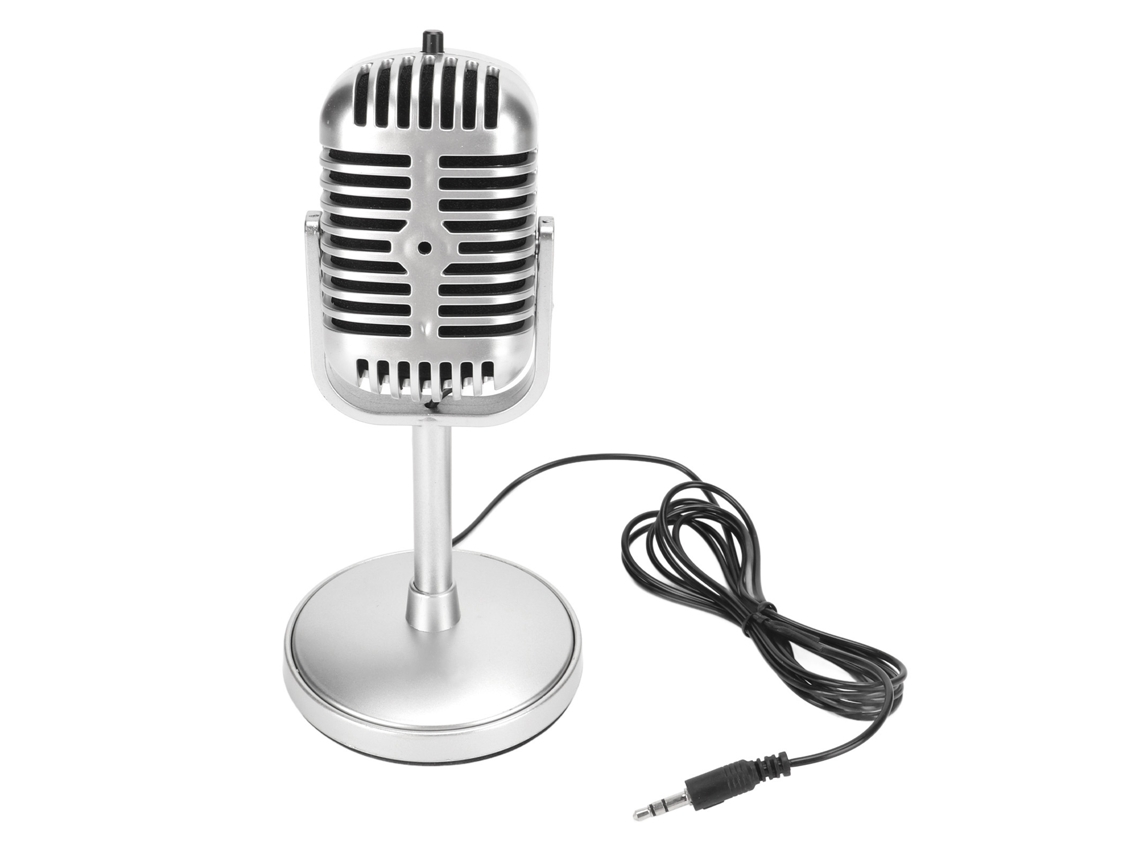 Microfone Vintage Retro Condensador com Som Claro Ângulo Ajustável Plug And Play para Karaoke Estúdio